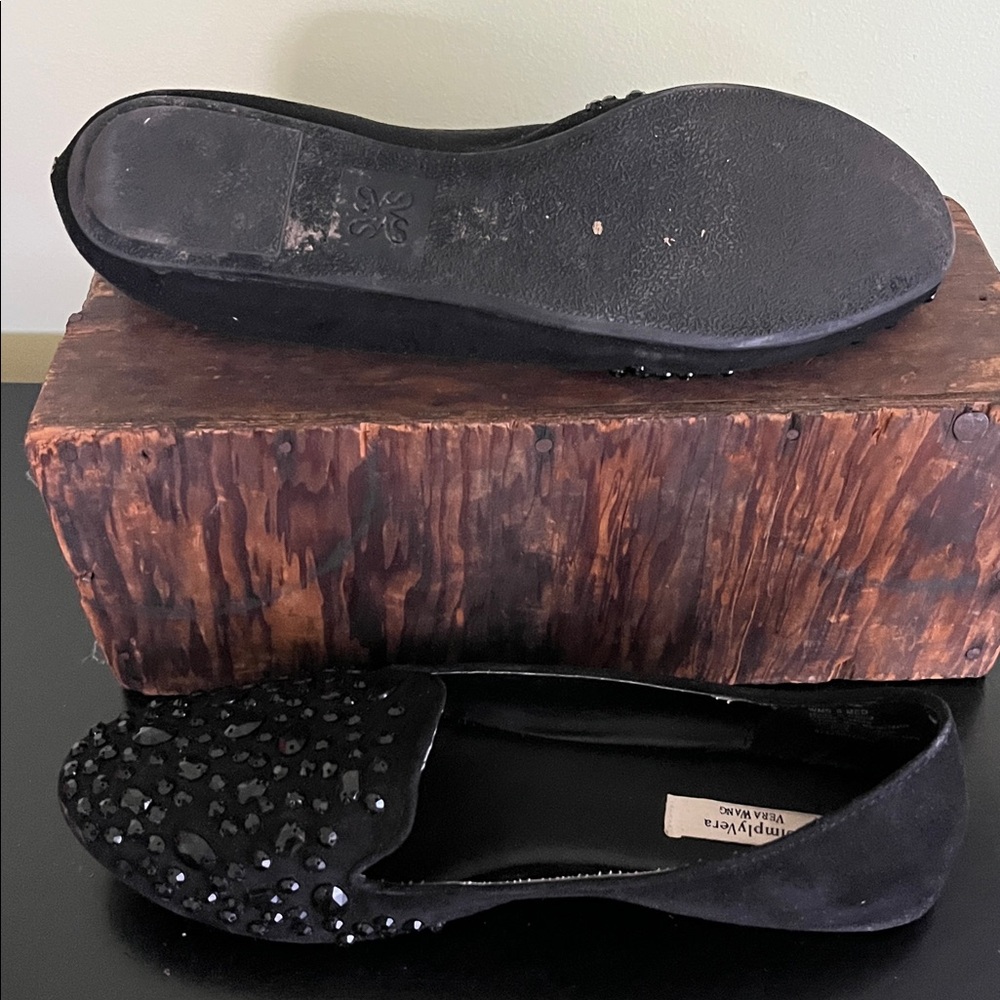 Simply Vera Vera Wang Black Jeweled Slip-On Loafers - Picture 6 of 10